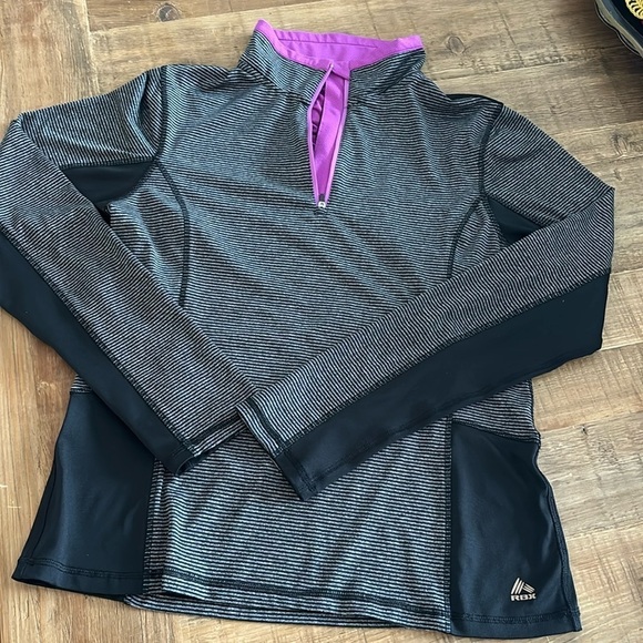 RBX Athletic Lightweight 1/4 Zip Pullover Jacket Women’s Sz-L EUC Purple/Black - Picture 1 of 8